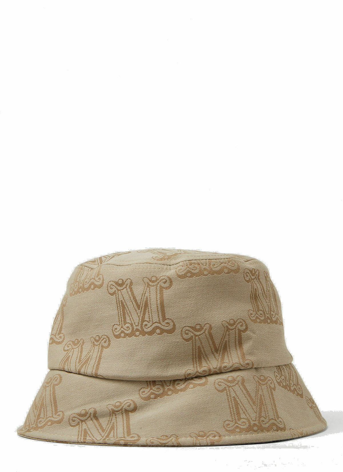 ハット MAX MARA Loretta cotton bucket hat with allover logo Marrone Loretta cotton bucket hat with allover logo MAX MARA