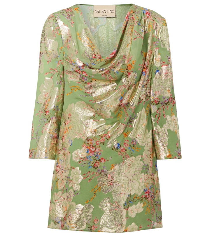 Photo: Valentino Draped fil coupé silk-blend lamé minidress