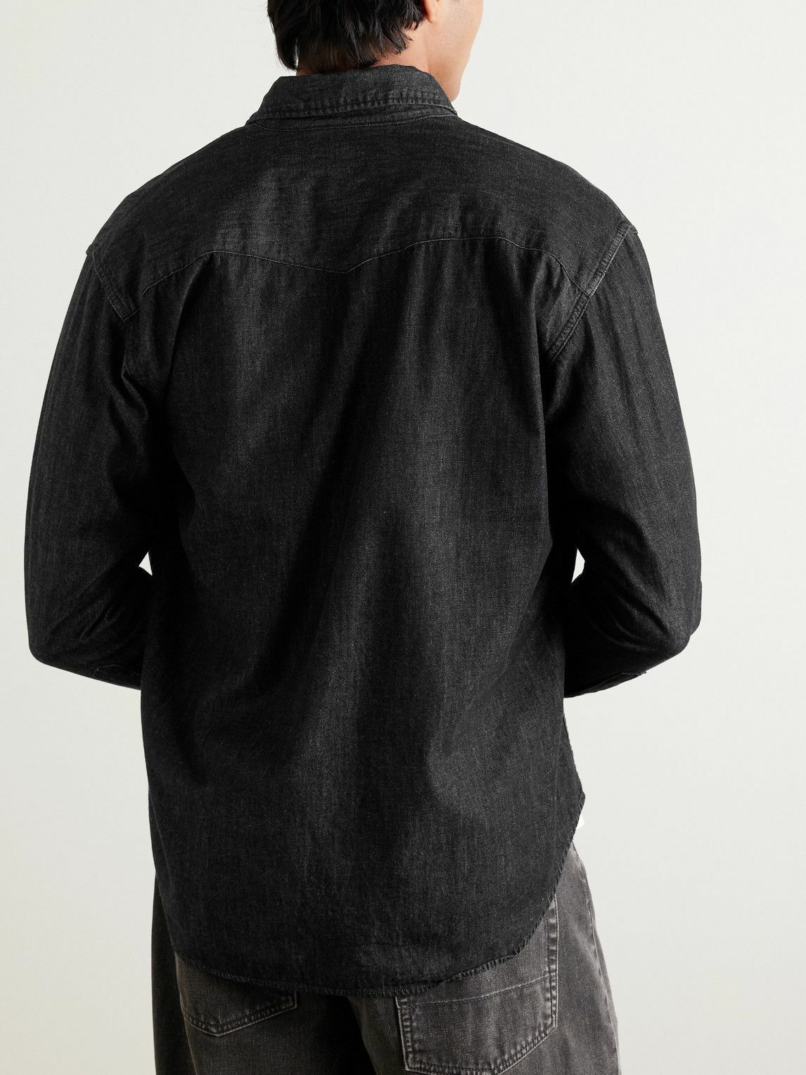 OrSlow - Cotton-Chambray Western Shirt - Black