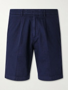 Boglioli - Straight-Leg Cotton-Blend Shorts - Blue