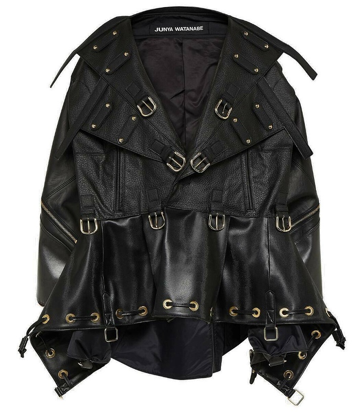 Photo: Junya Watanabe Buckled oversized faux leather jacket