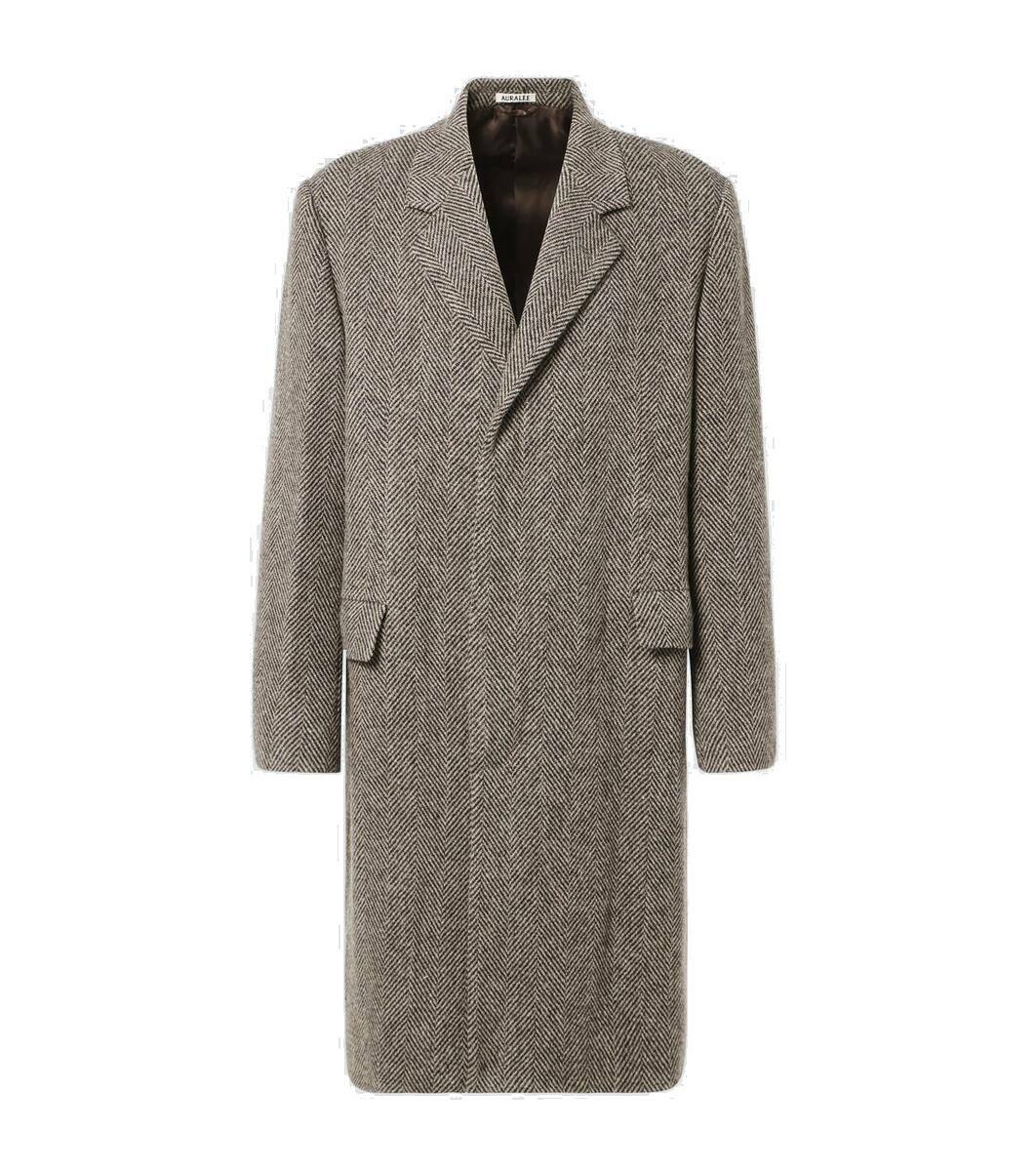 ジャケット・アウター AURALEE WOOL ALPACA TWEED COLLAR COAT 3 Auralee Herringbone wool and alpaca tweed coat Auralee