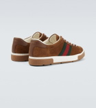 Gucci Gucci Ace Web Stripe suede sneakers