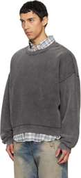 Acne Studios Gray Sweater Logo Patch Sweatshirt