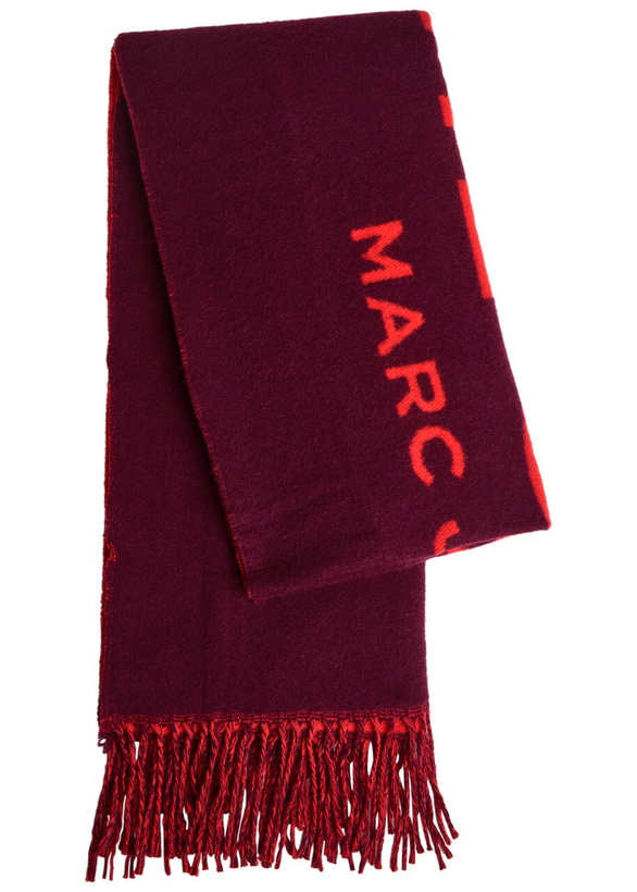 Photo: Marc Jacobs The Scarf Logo-intarsia Wool-blend Scarf - Plum - One Size
