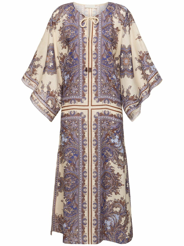 Photo: ZIMMERMANN Ottie Printed Linen Midi Caftan Dress