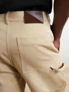 LOEWE - Logo-Embroidered Wide-Leg Cotton-Blend Drill Trousers - Neutrals