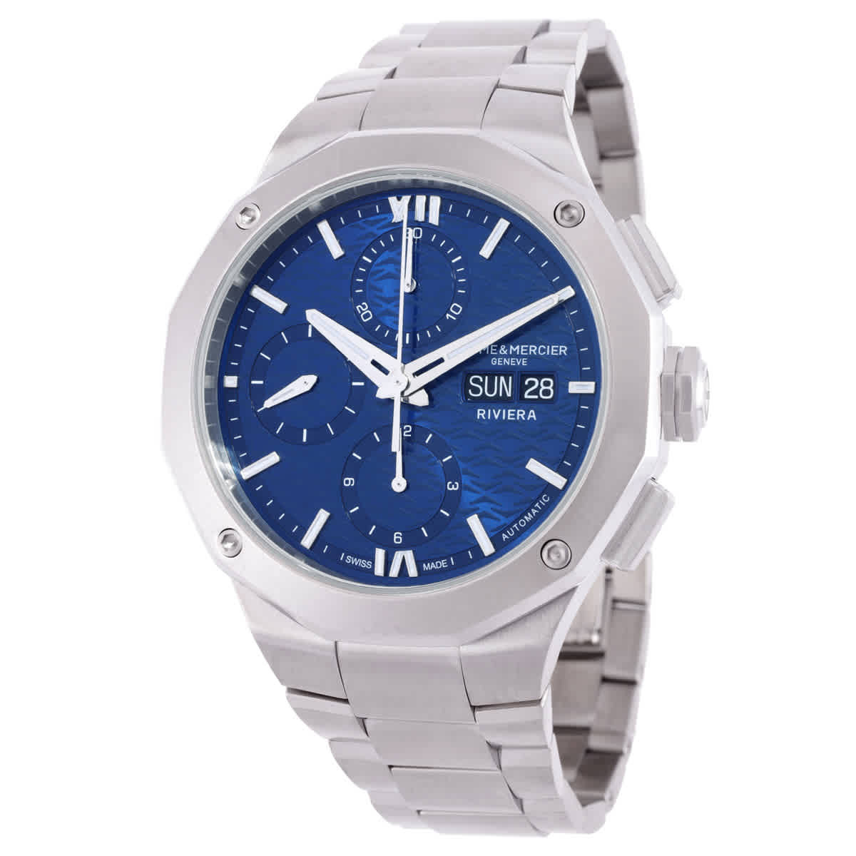 Baume et Mercier Riviera Chronograph Automatic Blue Dial Mens Watch MOA10826