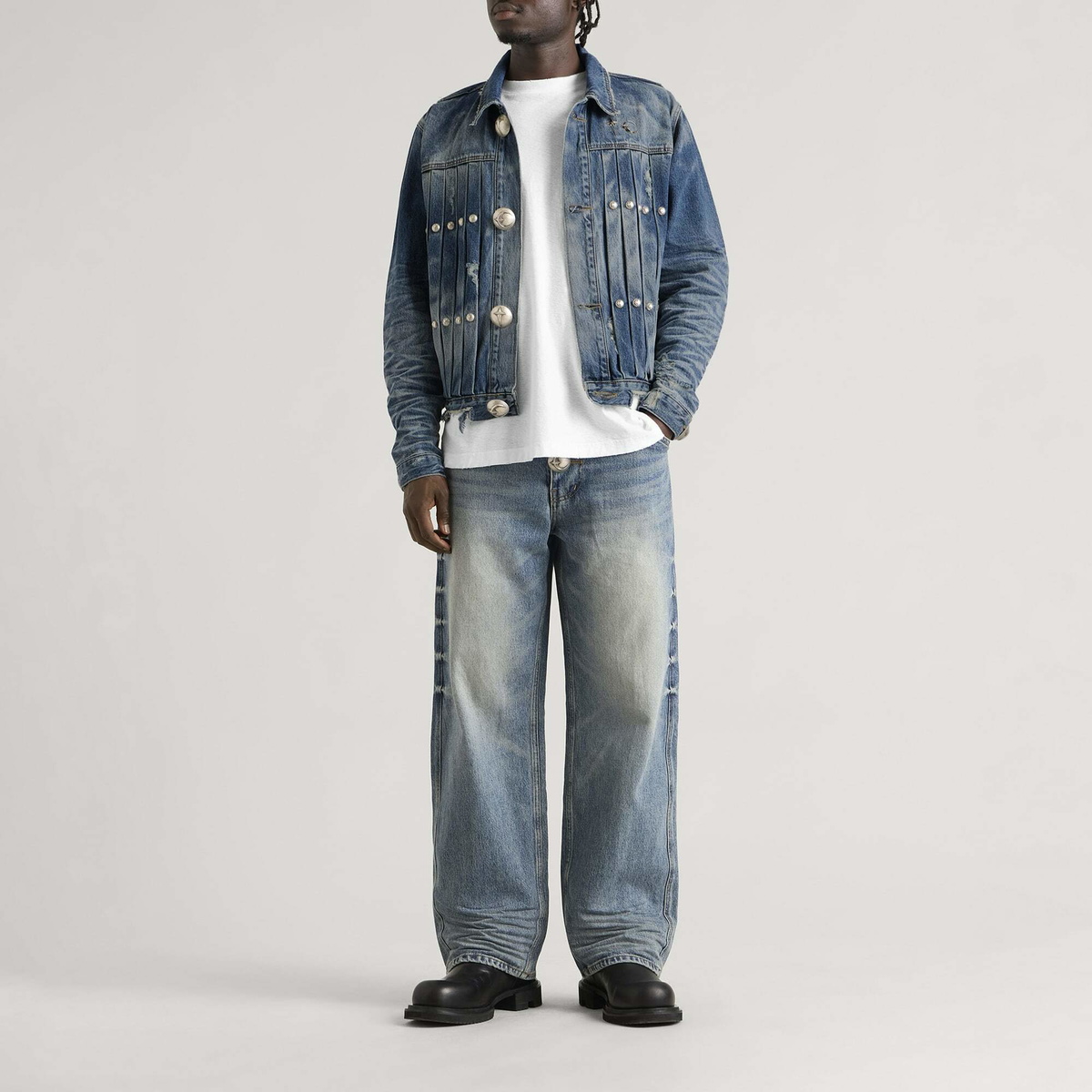 Thug Club Men's Extendo Denim Jacket in Blue