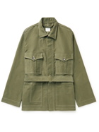 L.E.J - Belted Cotton-Twill Jacket - Green