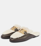 Tod's Catena shearling-lined leather slippers
