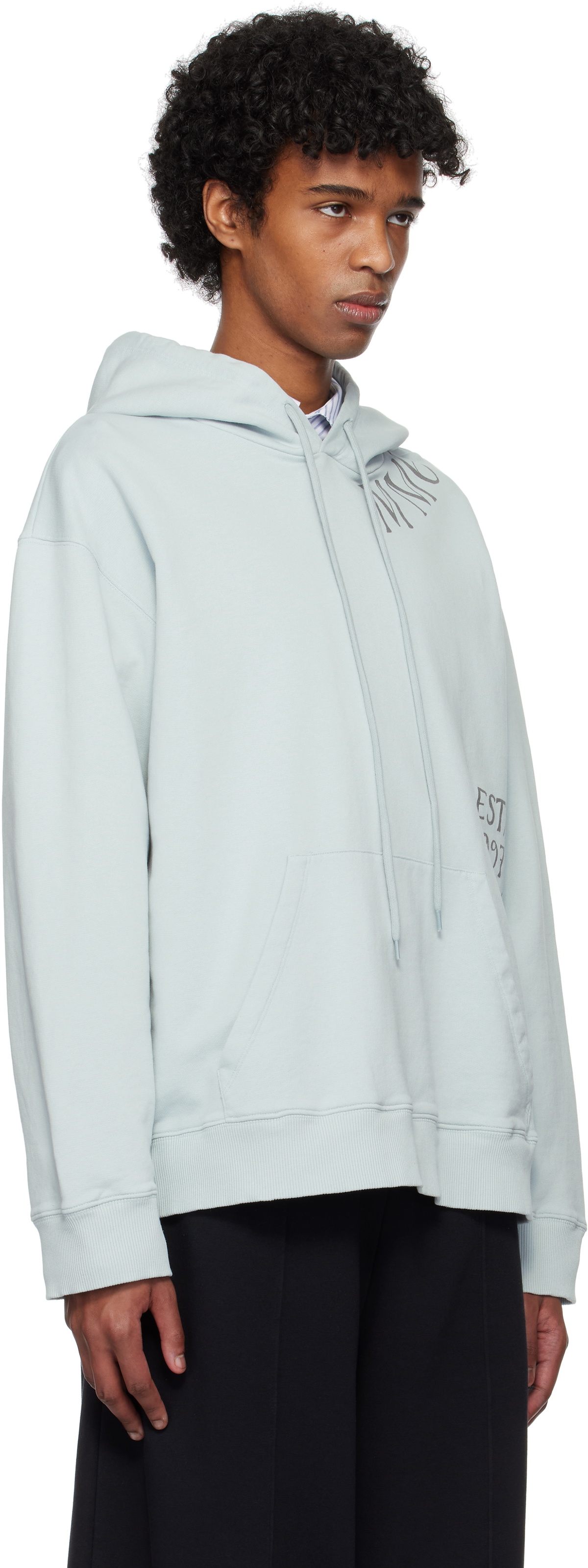 MM6 Maison Margiela Blue Printed Hoodie