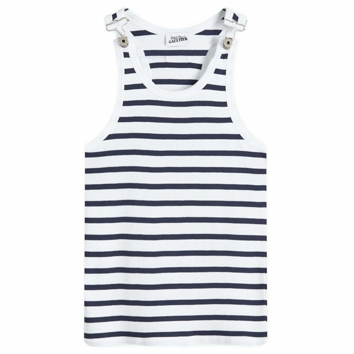 Photo: Jean Paul Gaultier Women's Vest Top in White/Navy