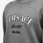 Versace Men's Milano Embroidered Knit in Medium Grey