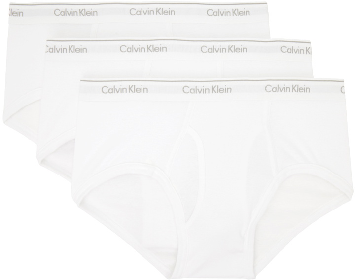 Photo: Calvin Klein Underwear Three-Pack White Classic Briefs