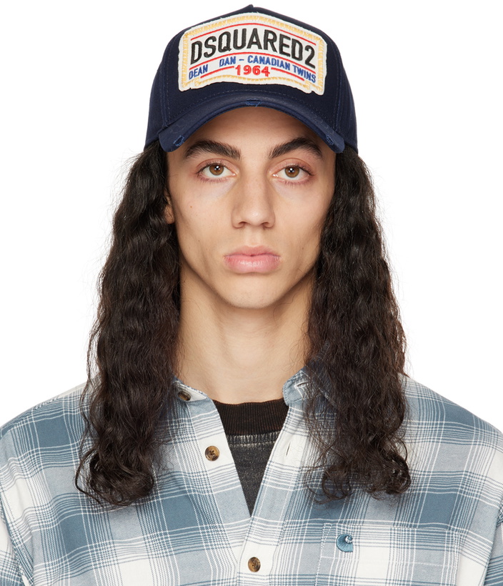 Photo: Dsquared2 Navy D2 Patch Baseball Cap