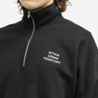 WTAPS Men's 20 Embroidered Half Zip Sweat in Black