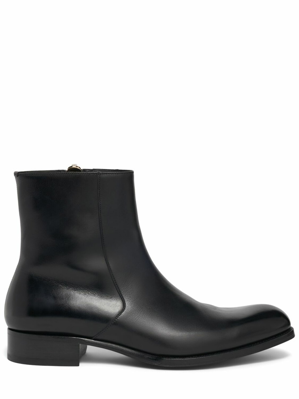Photo: TOM FORD Elkan Burnished Leather Zip Boots