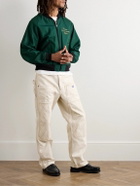 Visvim - Cropped Embroidered Wool and Silk-Blend Twill Bomber Jacket - Green