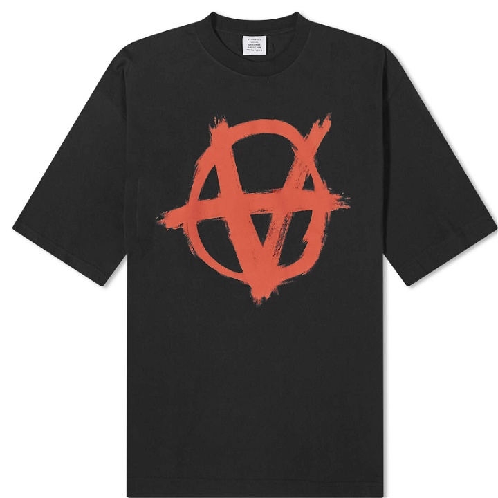 Photo: Vetements Men's Double Anarchy T-Shirt in Black/Red