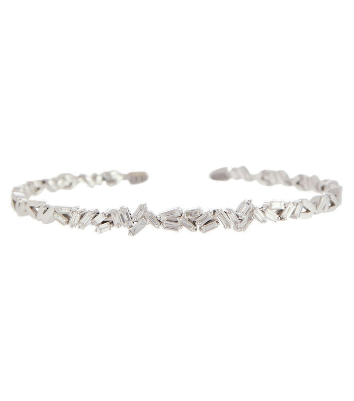 Photo: Suzanne Kalan - 18kt white gold cuff bracelet with white diamonds