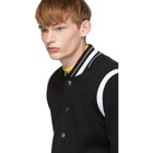 Givenchy Black and White Teddy 4G Varsity Bomber Jacket