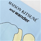 And Wander x Maison Kitsuné Mountain T-Shirt in Off White