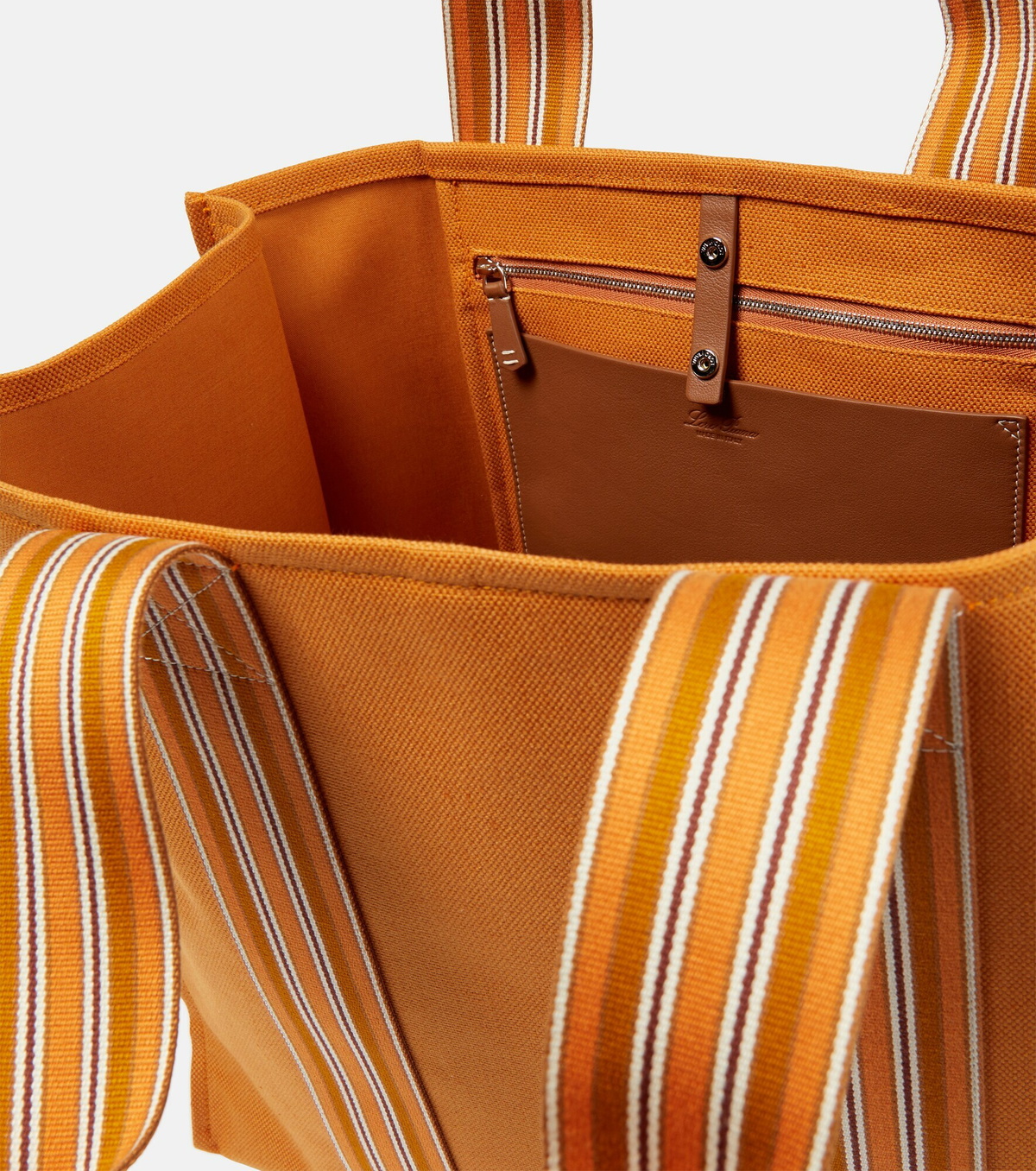 Loro Piana - The Suitcase Stripe Medium canvas tote bag Loro