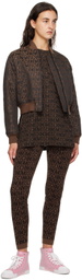Moschino Brown Zip Bomber Jacket