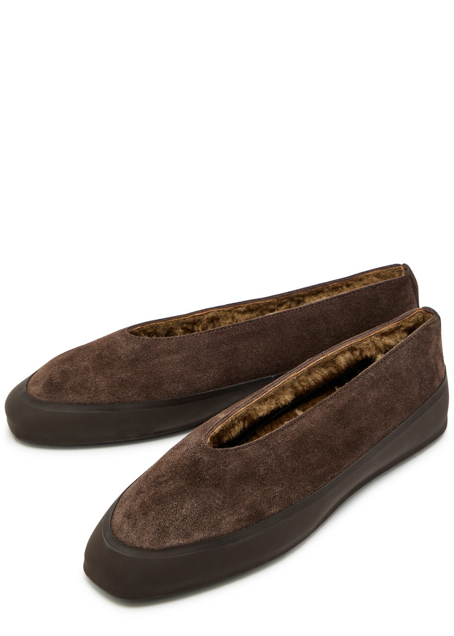 LE Monde Beryl Apres Ski Suede Ballet Flats Brown