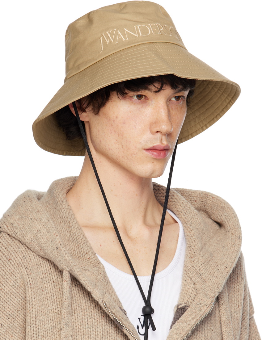 JW Anderson Beige Logo Shade Bucket Hat