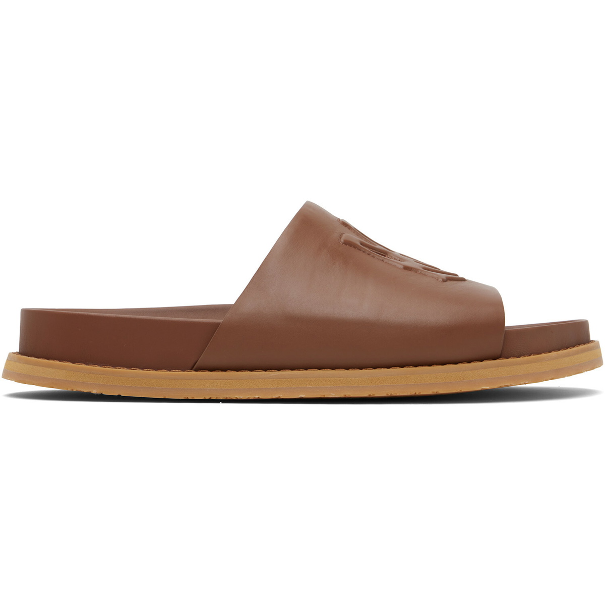 AMIRI Tan MA Leather Pool Slides