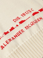 Alexander McQueen - Logo-Jacquard Cotton Sweater - Neutrals