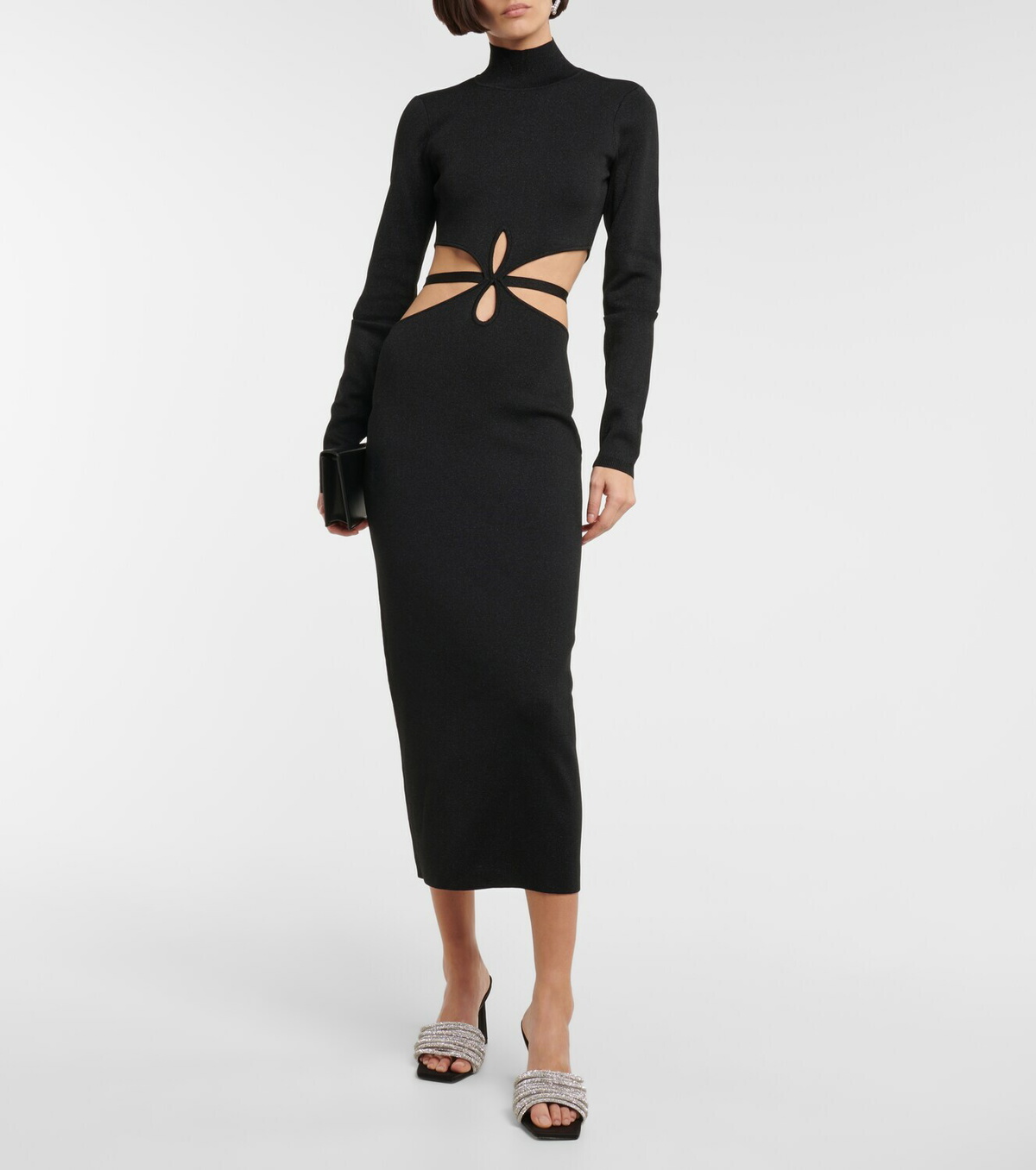 white christmas dresses THE CUT-OUT KNIT MIDI DRESS – Blinq