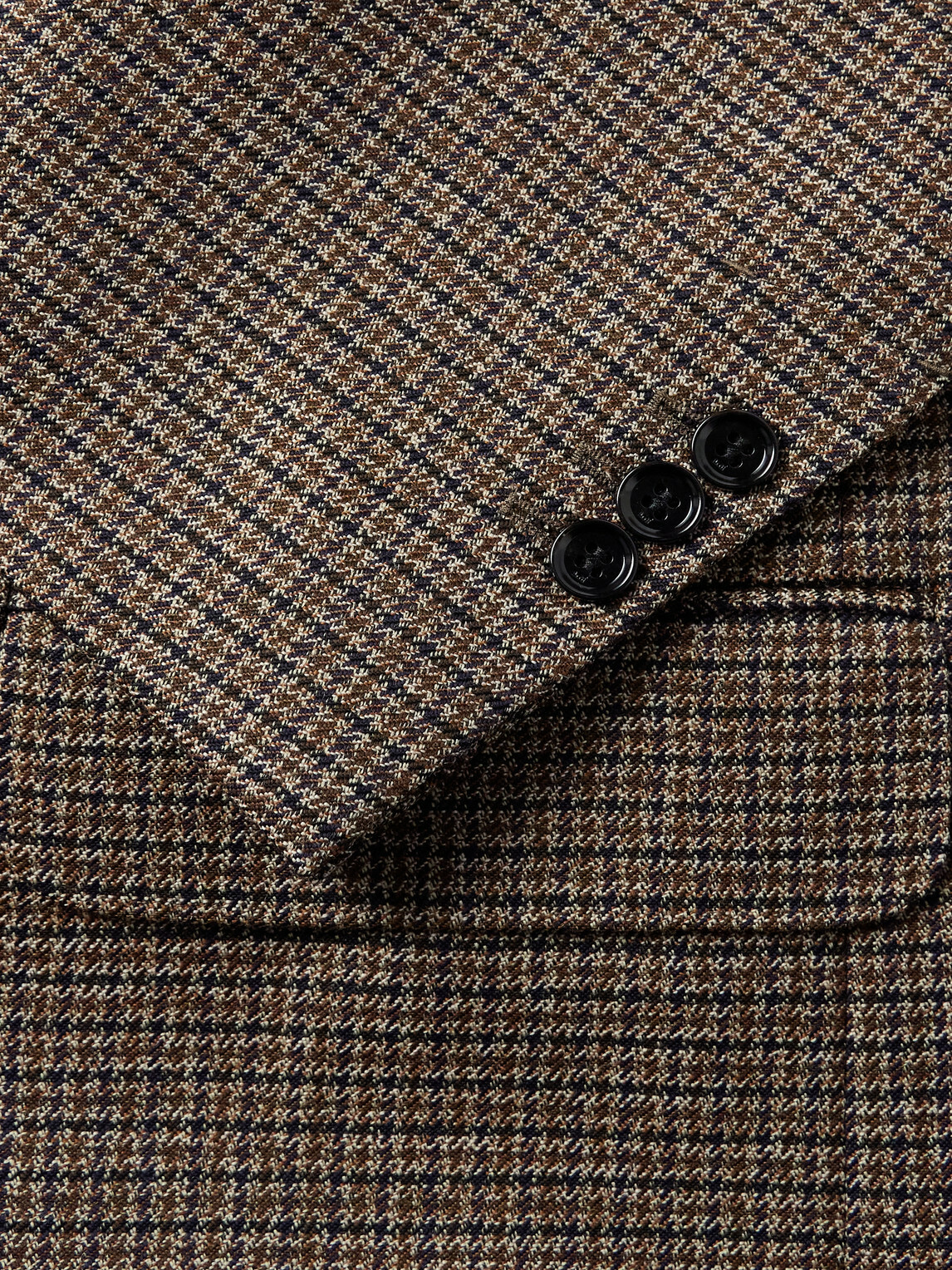 AMI PARIS - Double-Breasted Houndstooth Virgin Wool Blazer - Brown