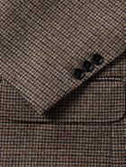 AMI PARIS - Double-Breasted Houndstooth Virgin Wool Blazer - Brown