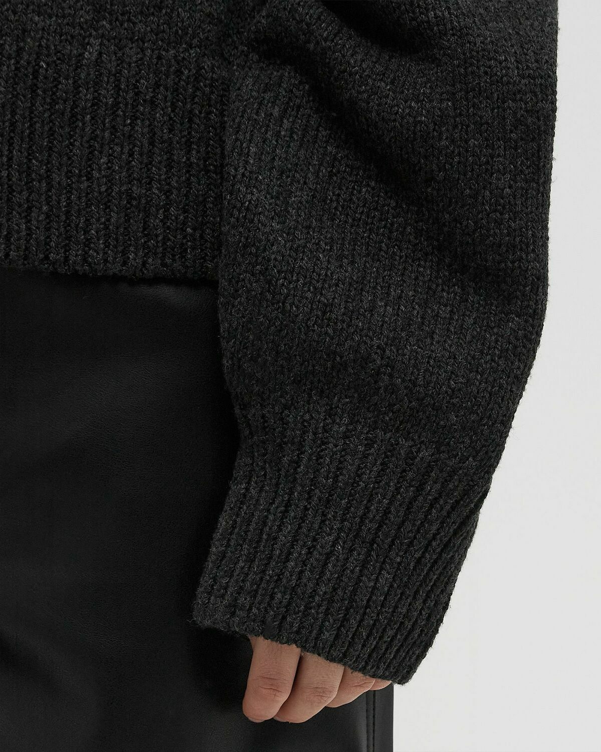 ROTATE Birger Christensen Knit Crewneck Sweater Grey Womens Pullover
