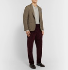 Rubinacci - Manny Pleated Cotton-Blend Corduroy Trousers - Burgundy