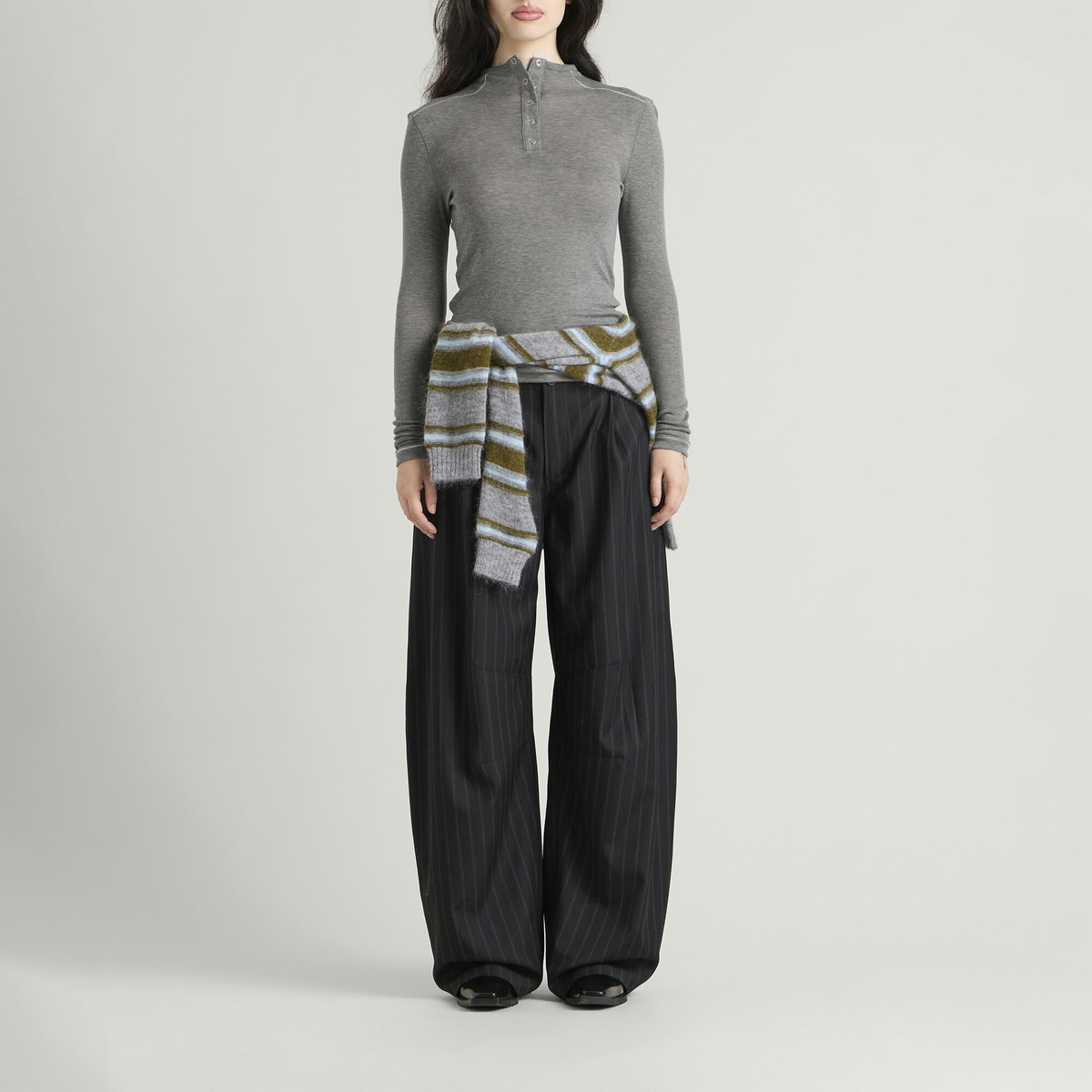 END. x Samsøe Samsøe Women's Sadodo Long Sleeve Top in Grey