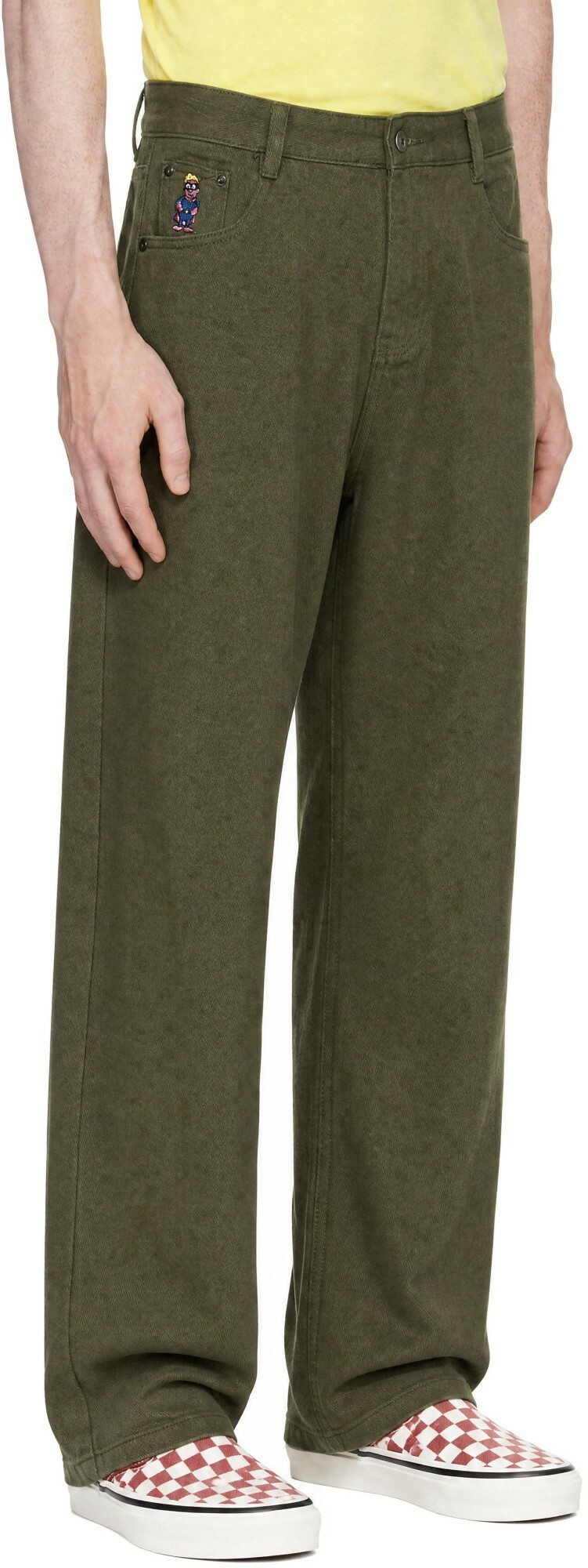 KidSuper Khaki Dove Printed Barrel Jeans