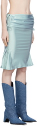 Emily Watson Blue Fluted Pencil Midi Skirt