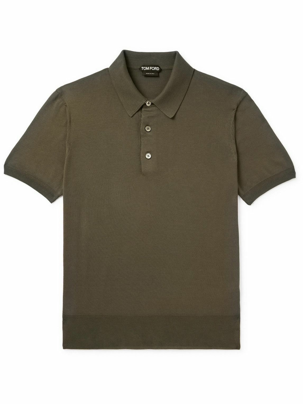 TOM FORD - Slim-Fit Cotton Polo Shirt - Green TOM FORD