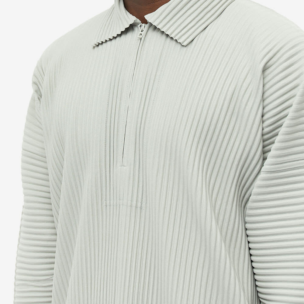 Homme Plissé Issey Miyake Men's Long Sleeve Pleat Quarter Zip Polo