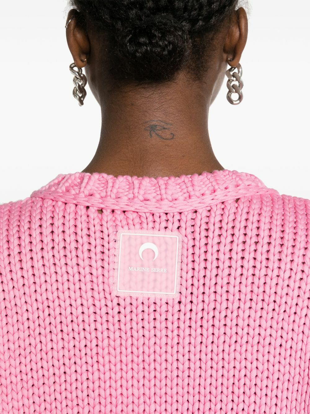 Marine Serre Pink Chunky Knit Sweater Marine Serre