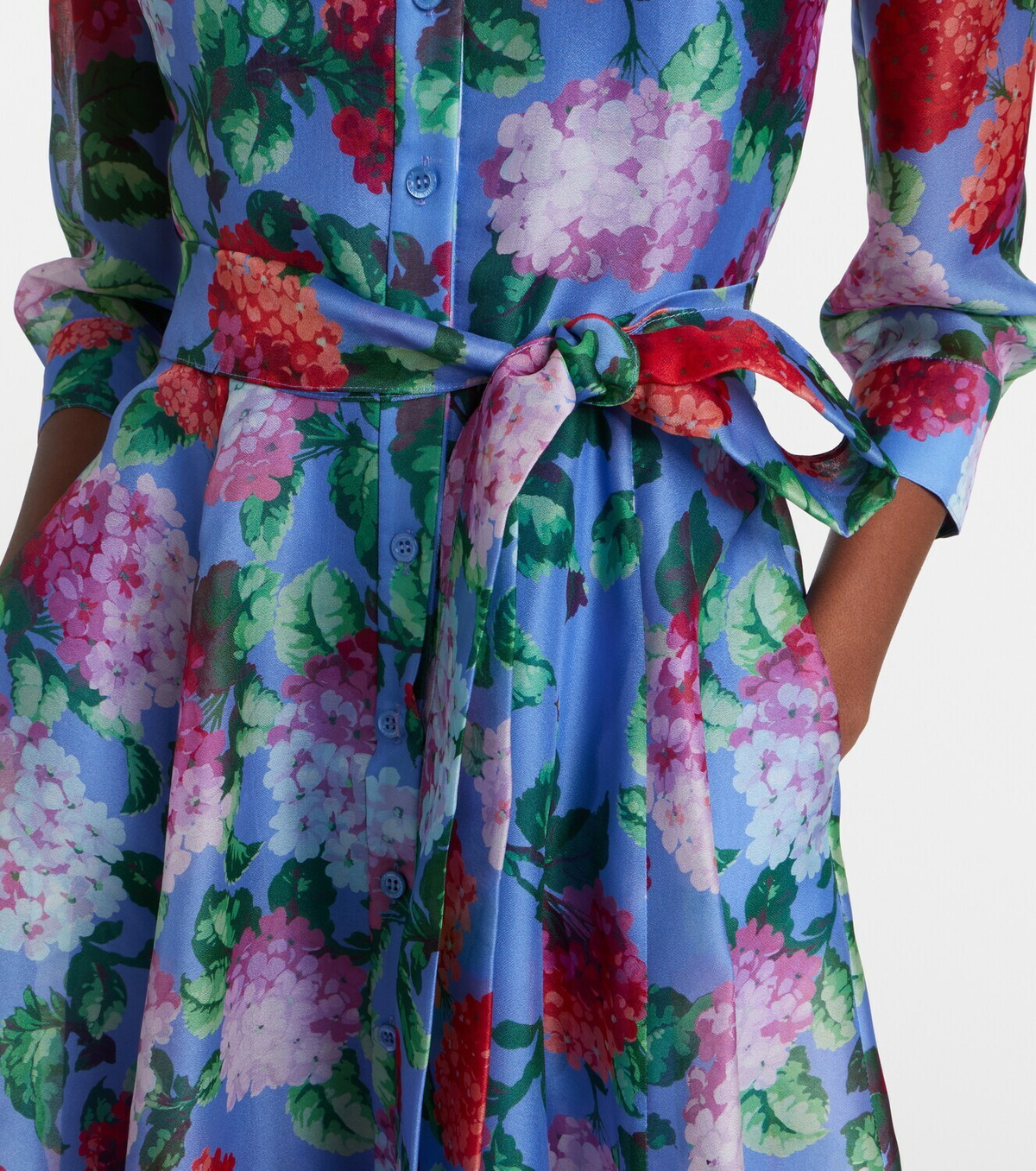 Carolina Herrera Floral silk organza shirt dress