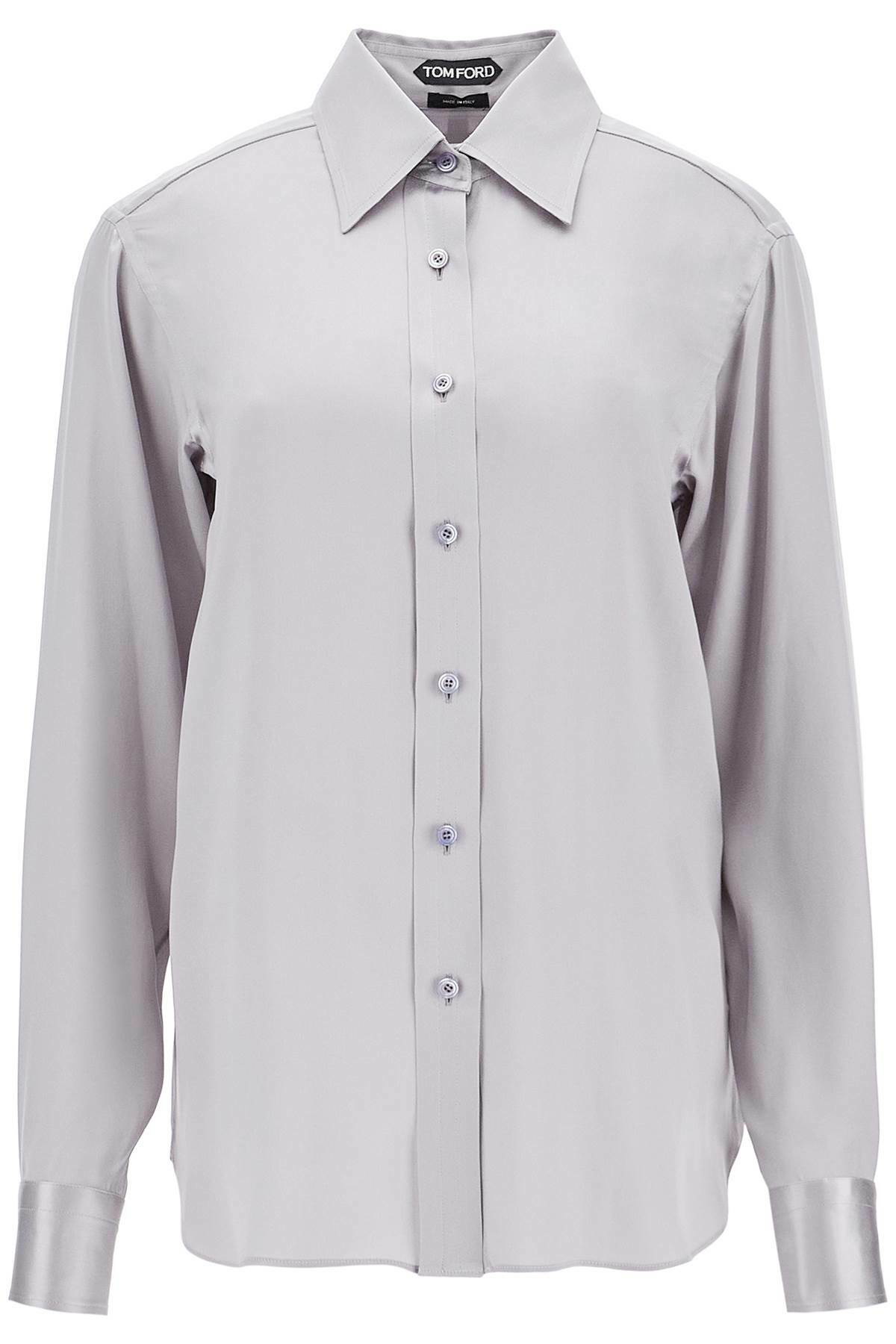 TOM FORD 長袖ドレスシャツ ライトグレー TOM FORD silk satin shirt for women Grey TOM FORD
