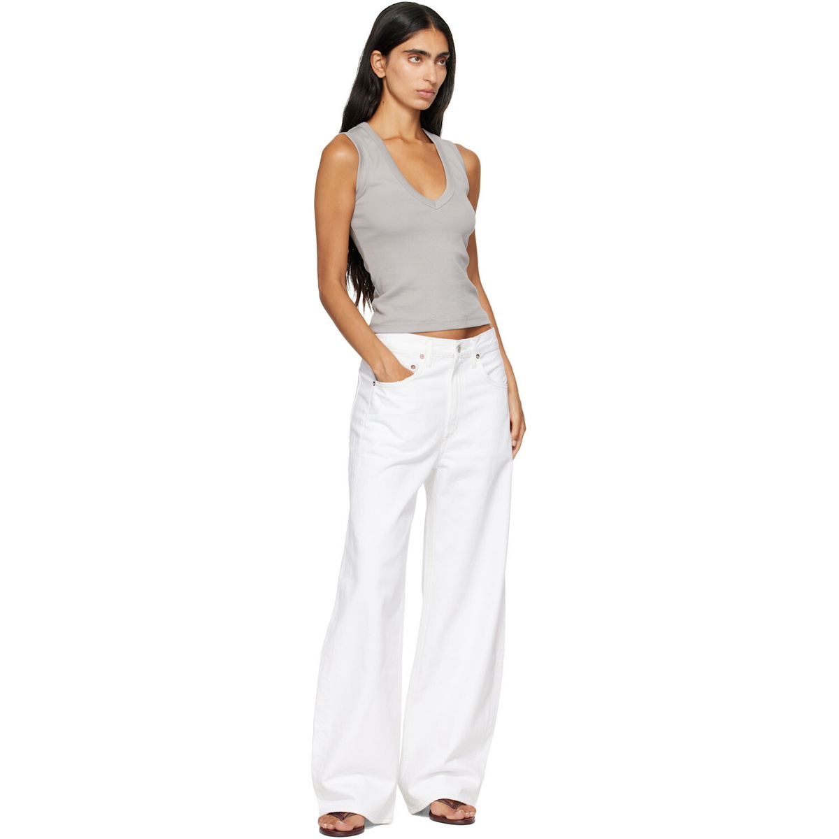 AGOLDE White Low Curve Jeans