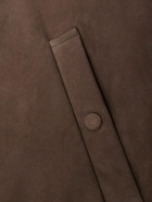 Gabriela Hearst - Greg Slim-Fit Padded Suede Bomber Jacket - Brown