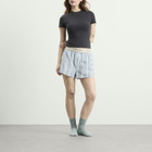 Calvin Klein Women's Cotton Poplin Sleep Short in Majorca Stripe Breezy Blue