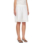 Sandy Liang White Pepita Shorts